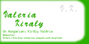 valeria kiraly business card