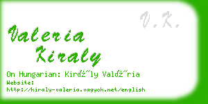 valeria kiraly business card